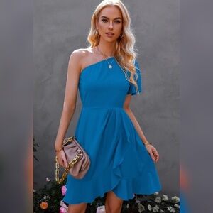 LAST! Yours Truly One Shoulder Dress